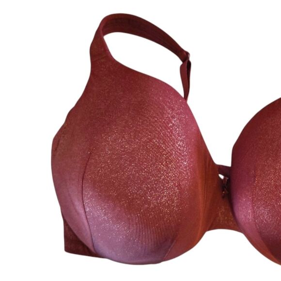 Cacique Sparkly Burgundy Lighly Lined Full Coverage Bra Size 42DDD (42F) - Picture 5 of 11